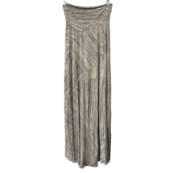 Mystree Block Panel Pull On Maxi Skirt Womens Small Patchwork Flowy Neutral NEW - Picture 2 of 7